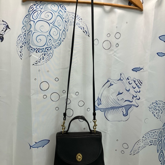 Vintage COACH REGINA Black Leather Crossbody Satchel Bag Handbag Purse 9983 - Picture 3 of 16